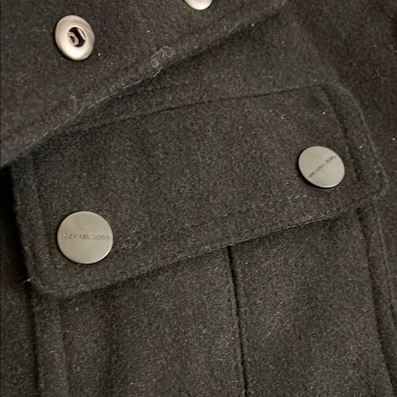 Michael Kors Heavy Black Wool Jacket with Stand-Up Collar - Picture 8 of 16